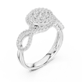 thumbnail image 2 of Zuwelria 0.66 Carat Beautiful Round Cut | D/VVS1 Moissanite Diamond Engagement Ring - Twisted Bridal Ring - Promise Ring | 18K White Gold Over Sterling Silver | D/VVS1 Size 5, 2 of 8