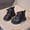 Black, variant on LvhaoGJOB Kids' Ankle Boots - Lace-Up Design, Side Zipper & Thick Platform Sole