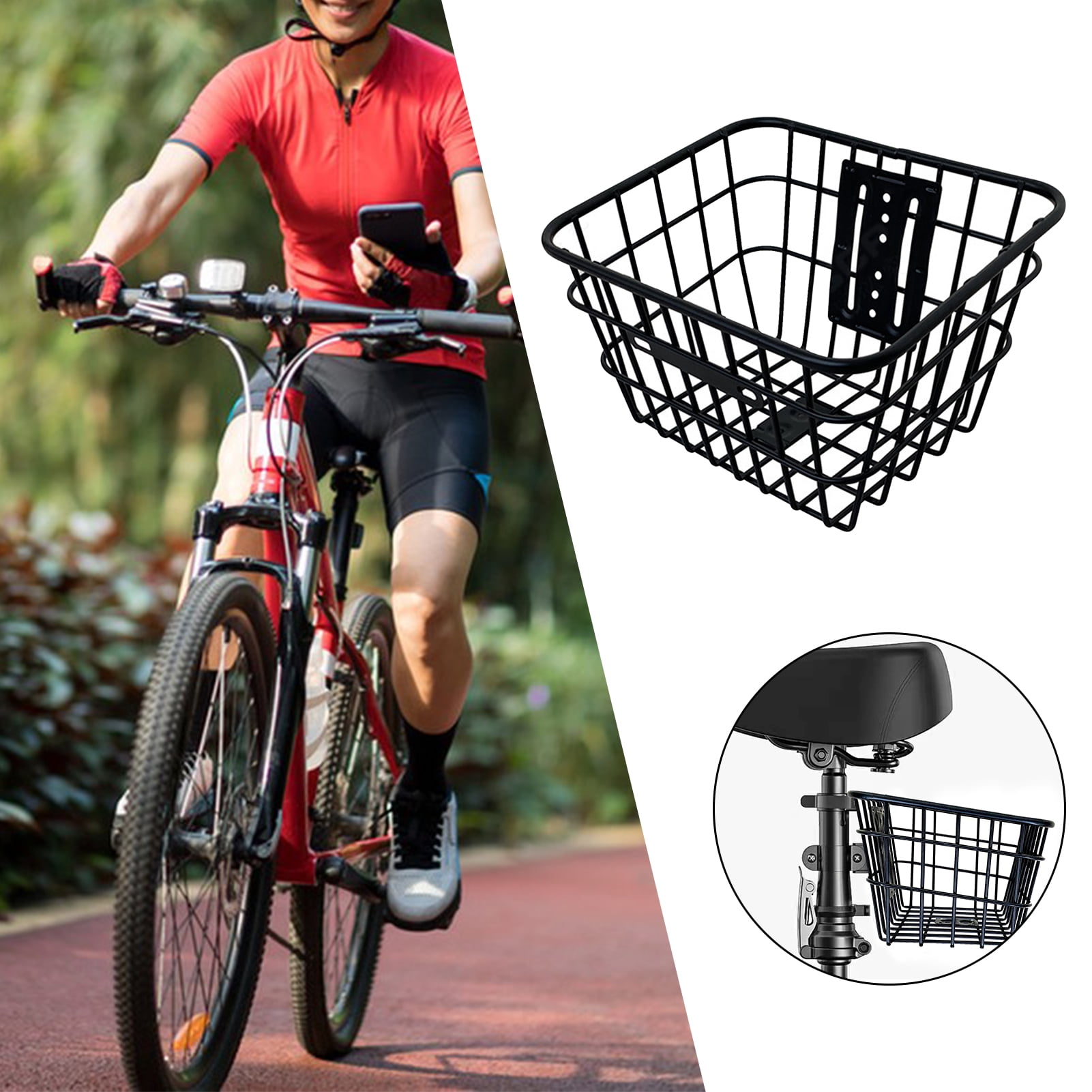 YIFAEUX Front Bike Basket with Screws Large Capacity Strong Load-bearing Rustproof Mountain Road Bicycle Basket Replacement