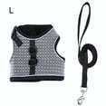 thumbnail image 2 of Arnés para caminar para mascotas, chaleco, correa segura para el pecho, acolchado, transpirable, decoración de entrenamiento, cuerda de tracción, accesorios para ropa, gris L Vogacara PT000592-04, 2 of 7