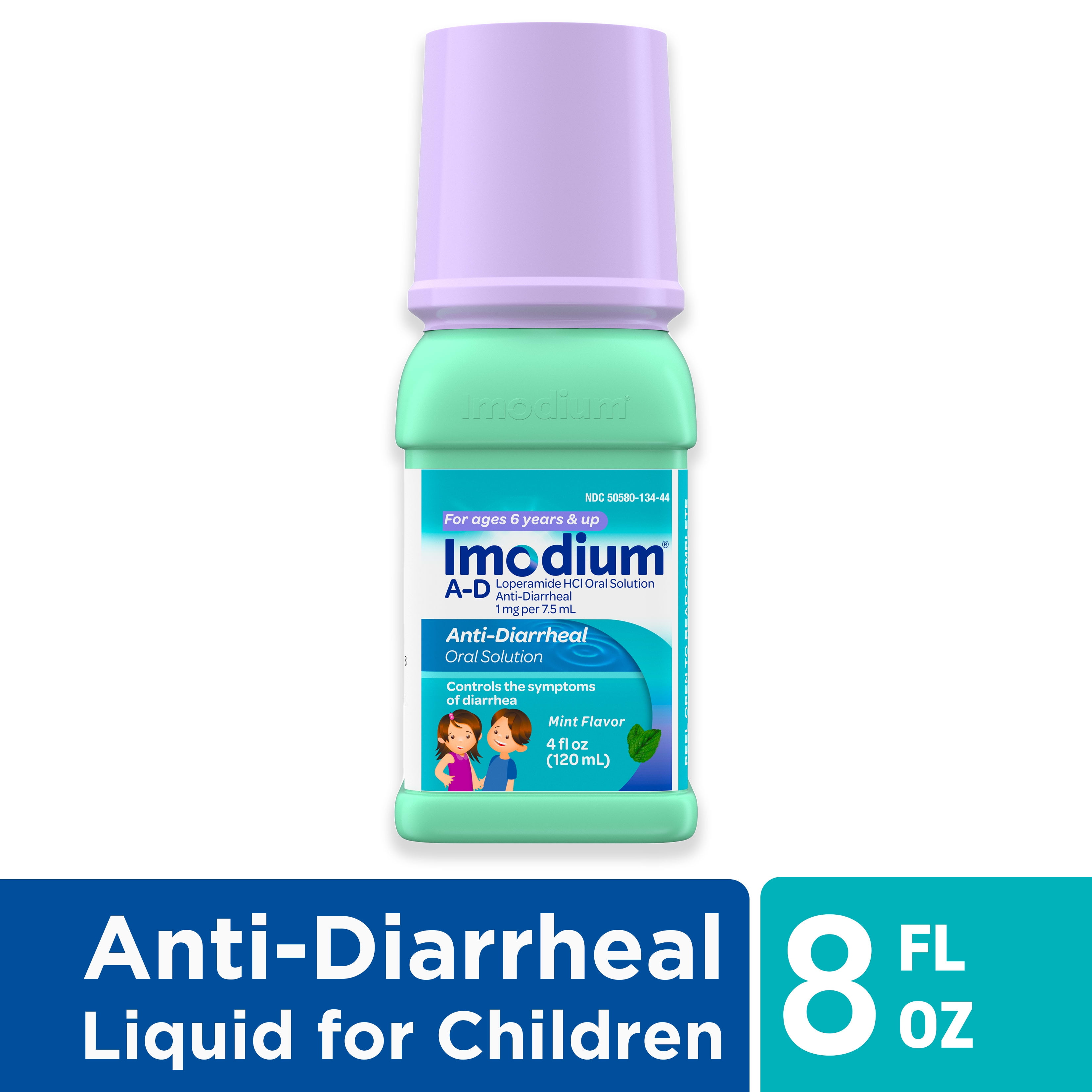 Imodium AD Liquid AntiDiarrheal Medicine for Kids, Mint, 4 fl. oz