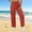 Wine(Pants), variant on GUACER No Boundarie Cargo Pants for Women High Waisted Wide Leg Cotton Linen Trousers with Drawstring & Pockets