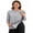 Light Grey, variant on Pinspark Women's Adaptive 3/4 Sleeve Tops Full Snap Design for Post Shoulder Surgery Rotator Cuff Recovery and Chemo Port Access