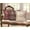 Brown, variant on Violet Linen Sparkling Embroidered Sequins Pattern, Silky Faux Polyester, Brown, 18 Inch x 18 Inch, Decorative Throw Pillow