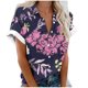 thumbnail image 1 of Camisas de Mujer Casual Impreso Cuello Botón Arriba Blusa de Manga Corta, Botón Arriba Camisa Mujeres, 1 of 5