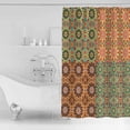 thumbnail image 2 of Vintage Ethnic Flower Pattern Shower Curtain for Bathroom, Boho Moroccan Traditional Style Waterproof Shower Curtains Washable Quick Dry with Hooks Bathtub Curtains 36x72 IN, 2 of 7