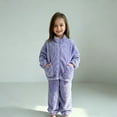 thumbnail image 4 of Coerni Girls and Toddlers Fuzzy Fleece Sweatsuit Cozy Flannel Activewear Kids Winter Warm Sherpa Thermal Set Underwear Zipper, 4 of 7