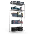 thumbnail image 4 of Pouseayar 5-Shelf Adjustable, Heavy Duty Wide Storage Shelving Unit (350 Lbs Loading Capacity Per Shelf), Steel Organizer Wire Rack, 36" L X 16" W X 72" H, Black, 4 of 12
