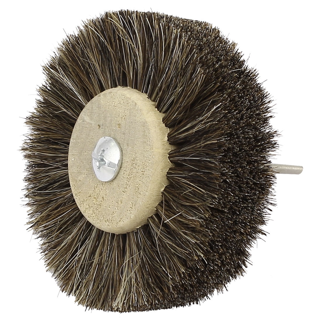 80mm Dia Head 3mm Shank Wooden Hub Horse Hair Wheel Brush Jewelry