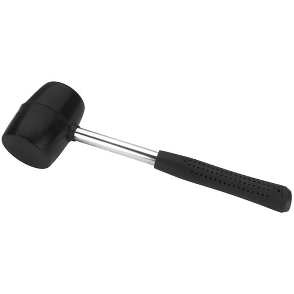 Performance Tool W1153 Rubber Mallet with Tubular Chrome Plated Handle and Rubber Grip for Comfort, Ideal for Home and Shop Use