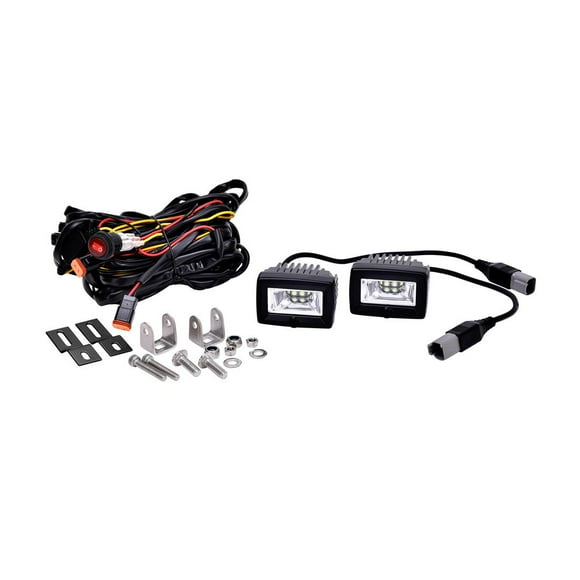 KC Hilites Backup Light - LED 519 C-Series; Universal Mount; Set Of 2; Clear Bulb; Black Aluminum Square Housing; CREE XMK LED