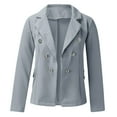 thumbnail image 2 of Vedolay Women's Suit Jackets Suit Jackets for Women Casual Long Sleeve Lapel Open Front Button Work Business Jackets with Pockets,Gray XXL, 2 of 5