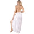 thumbnail image 4 of HAPPY BAY Summer Sarong Swimsuit Coverups for Women Chiffon Long Beach Wraps Sheer Skirts Swim Cover Up One Size Satin Stripes, White, 4 of 4