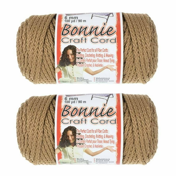 2 Pack Bonnie Macrame Cord - 4mm - 100 yd Lengths - Various Colors