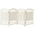 thumbnail image 3 of Red Lantern 2 ft. Short Fiber Weave Folding Screen - White - 4 Panels, 3 of 7