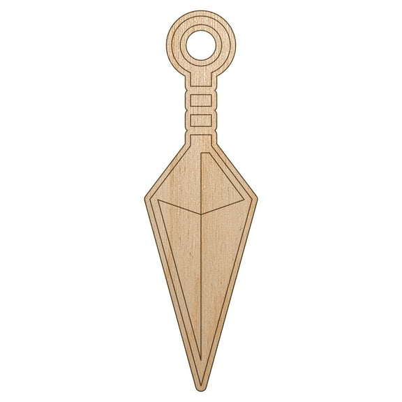 Kunai Ninja Weapon Wood Shape Unfinished Piece Cutout Craft DIY Projects - 4.70 Inch Size - 1/8 Inch Thick