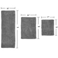 thumbnail image 3 of Home Weavers Fantasia Bath Rug 100% Cotton Non-Slip Bathroom Rug Set Machine Washable Bathroom Rug-17"x24", Bath Rug- 21"x34", Runner- 21"x54", Gray Color 3 Piece Bath Rug set, 3 of 6