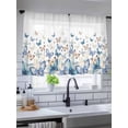 thumbnail image 5 of Sheer Curtains 54 Inch Length, Blue Butterfly Farmhouse Semi Sheer Curtains Light Filtering Window Treatment, Spring Pastoral Butterflies Privacy Voile Drapes for Living Room Bedroom 52x54 Inch, 5 of 7