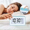 thumbnail image 3 of REGALWOVEN Loud Alarm Clock for Heavy Sleepers -Three Alarms, Snooze Function, Fits Bedside Table Silver 5.5"L x 1..7"W x 3.1"H, 3 of 6