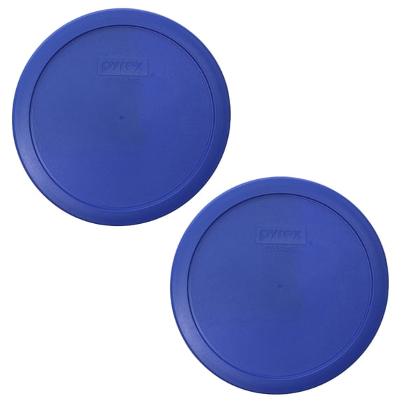 Pyrex 7402-PC Amparo Blue Food Storage Replacement Lid (This Lid Fits the Pyrex 7402 6-Cup SCULPTED MIXING BOWL and 7203 7-Cup Glass Bowl) (2-Pack)