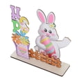 thumbnail image 3 of OFFIGAM Easter Wooden Decoration Sign with Multi-Color Bunny and Figurines for Spring Holiday Tabletop Decor, 3 of 11