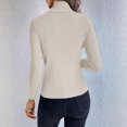 thumbnail image 4 of Women's Turtleneck Tops Ribbed Pullover Sweater Long Sleeves Shirts Midweight Thermal Underwear Blouse caramel color XL, 4 of 4
