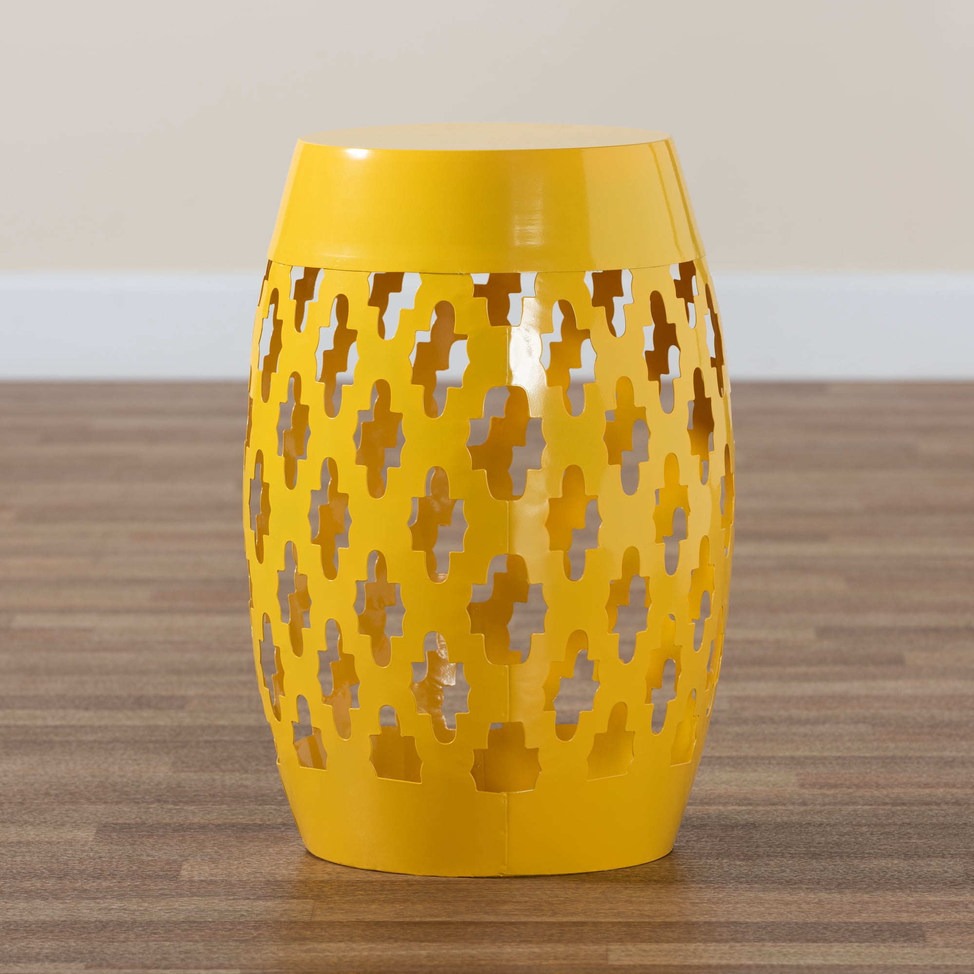 Baxton Studio Branson Modern and Contemporary Yellow Finished Metal Outdoor Side Table