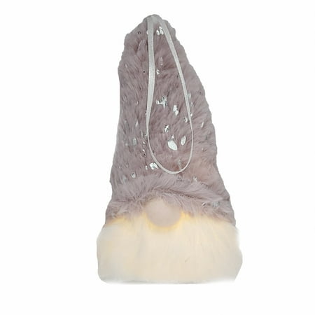 

Fluffy Pink and Silver Hanging Light Up Gnome