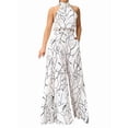 thumbnail image 1 of Combinaisons Habillées pour Femmes Soirée Invitée de Mariage Grande Taille Sans Manches Combinaisons Pantalon Grand Long Blanc TG, 1 of 5