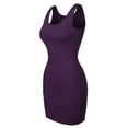 thumbnail image 3 of MixMatchy Women's Stylish Round Neck Sleeveless Premium Cotton Long Line Bodycon, 3 of 4