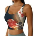 thumbnail image 2 of Fotbe Casino Poker Chips Pattern Womens' Sports Bra Longline Wirefree Padded with Medium Support Sports Moisture-Wicking Workou Vest,Tank Top-X-Large, 2 of 7