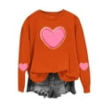 thumbnail image 6 of Amidoa Oversized Womans Tops Orange Pullover Valentines Sweatshirts Going out Heart Crew Neck Tees Ladies Blouses M, 6 of 6