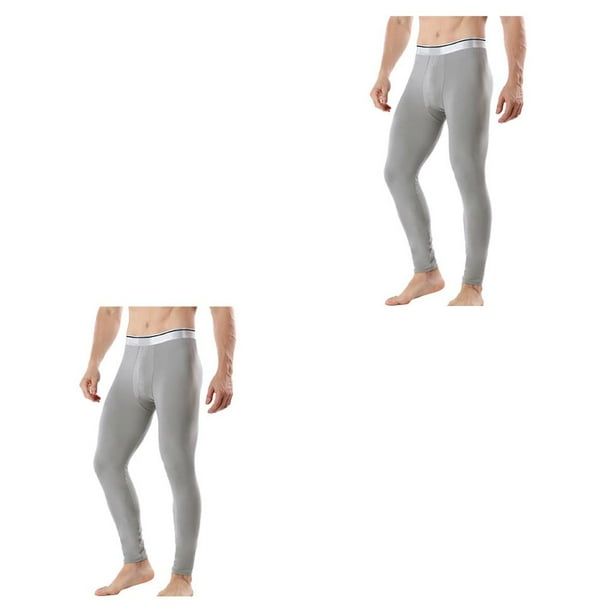 Qarigey Calzoncillos largos a prueba de frío para invierno, pantalones térmicos, ropa de interior, accesorio DIY, ropa de dormir, mallas Grueso-Gris Claro 2XL 2piezas
