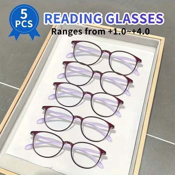 5 Pairs Blue Light Blocking Reading Glasses for Women, Stylish Computer Glasses 1.0X-4.0X