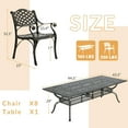 thumbnail image 2 of 9-Piece Patio Dining Set for 8, All Weather Cast Aluminum Outdoor Funiture Table and Chairs Set - 94.5" Rectangular Table and 8 Dining Chairs, 2" Umbrella Hole, 2 of 7