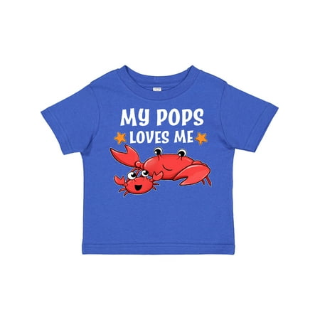 

Inktastic My Pops Loves Me- Cute Crab Family Gift Toddler Boy or Toddler Girl T-Shirt
