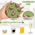 thumbnail image 2 of Yayeee 6 PCS Drink Coasters with Holder Set Woven Absorbent Round Tabletop Hot Pad, Game Day Footballs, 2 of 7