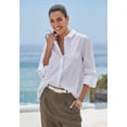 thumbnail image 3 of LASCANA Women's Pleated Back Blouse Shirt Buttons, 3 of 5