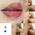thumbnail image 2 of K-KED Women C Lip Ring Non-piercing Lip Clips Cuff Piecing Lip Stud Labret Lip Rings-Blue-1.2*10mm, 2 of 9
