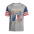 thumbnail image 2 of Zimjoy Men's 4th of July T-Shirts Patriotic Crew Neck Short Sleeve USA 250 Anniversary Shirts USA Flag Spliced Men's Independence Day Shirts, Gray S, 2 of 5