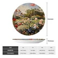 thumbnail image 2 of Disketp American Flag Rose Garden Ceramic Plate Dinner Plates Bone China Decorative Plates Art Ceramic Ornaments for Wall Hanging Decoration -6in, 2 of 6