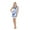 White/Blue, variant on Women's Retro Printed Crochet Trim Mini Dress