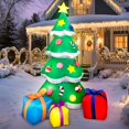 thumbnail image 3 of 7 Ft Inflatable Christmas Tree with LED Lights & Gift Boxes - Self-Inflating Outdoor Holiday Yard Decoration with Blower, Stakes & Ropes - Waterproof Fabric, 3 of 10