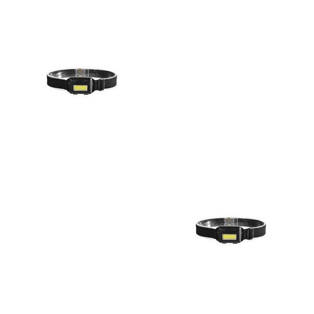 Yuarrent Linterna frontal Senderismo Correr Pesca Luz montada en la cabeza Linterna brillante Inducción Mini portátil Haz ancho Negro 2piezas