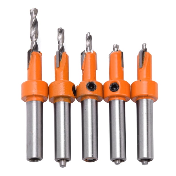 5 piezas de brocas avellanadas para carpintería, brocas autorroscantes, herramienta de carpintería