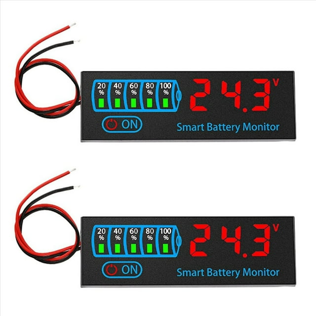 2X 18650 Li-Ion Lipo Lithium Test 7-55V Indicador de de Batería de Ácido Probador Módulo Medidor de Pantalla LED Medidor de Capacidad de Voltaje, C