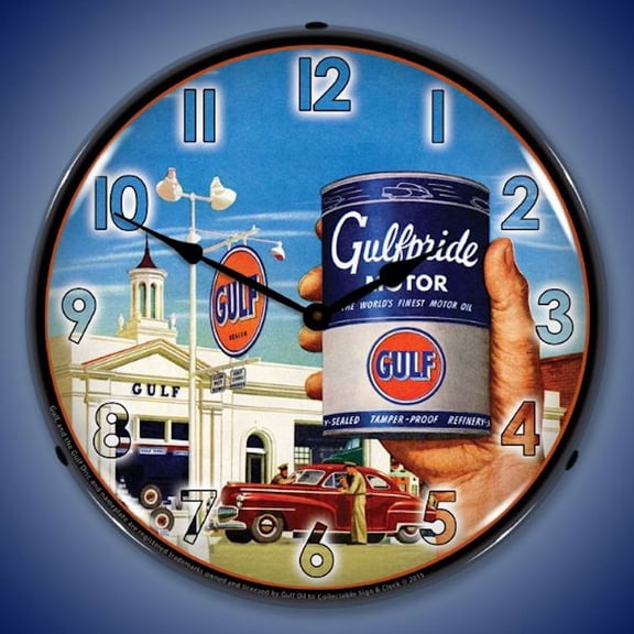 Gulfpride Motor Oil Wall Clock, Lighted