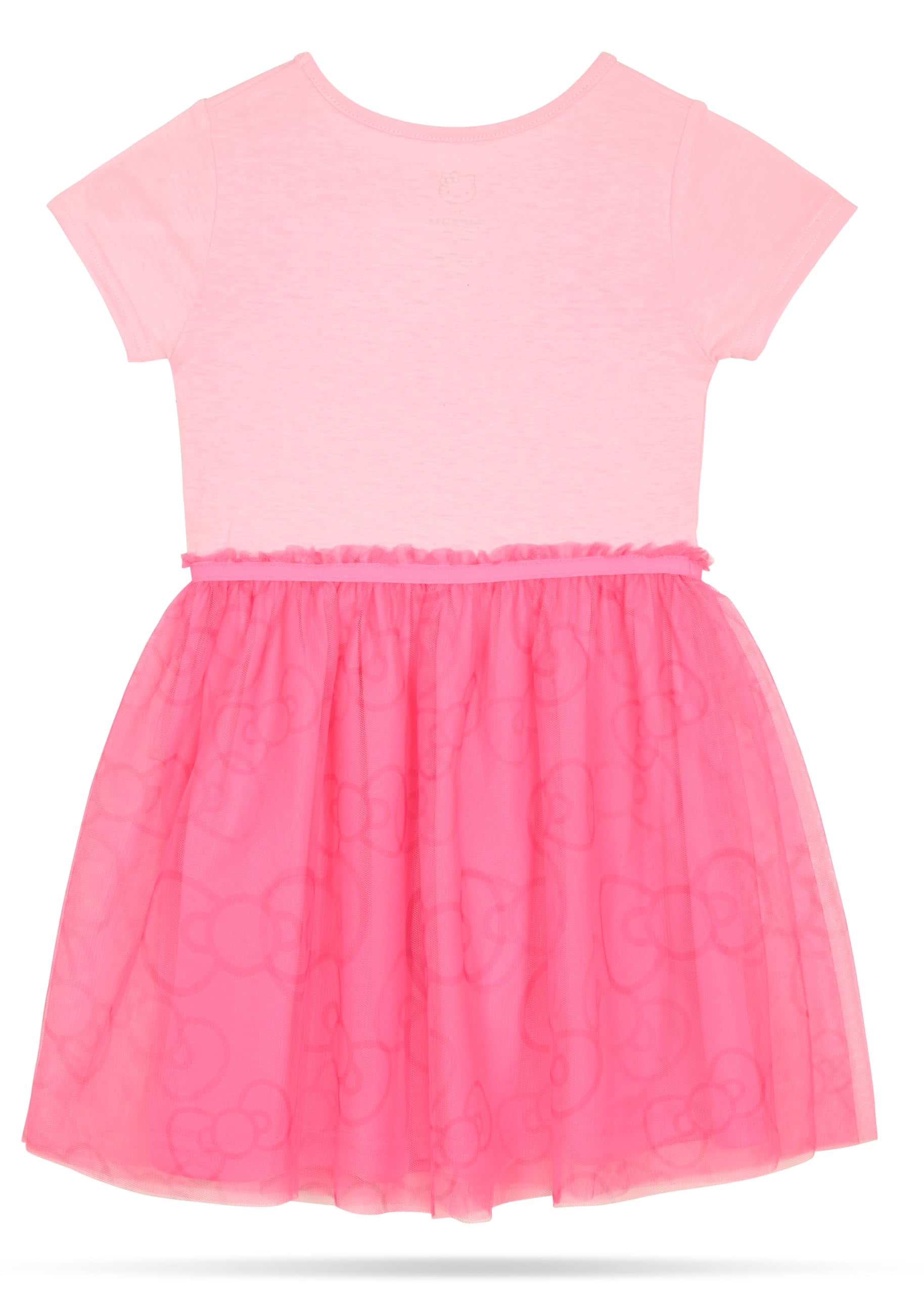Hello Kitty Girls and Toddlers' Short Sleeve Tutu Dress Casual Tulle Skirt Dresses, Pink 8/10