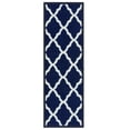 thumbnail image 3 of Ottomanson Non-Slip Rubberback Moroccan Trellis 8.5" x 26" Indoor Stair Treads, 7 Pack, Navy, 3 of 12