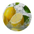 thumbnail image 4 of Patifu Lemons Leaves Round Tablecloth Stain-Resistant Washable for Indoor Outdoor Restaurants Weddings Parties Home Kitchen Holiday Dinner Fitted 46"-50, 4 of 8